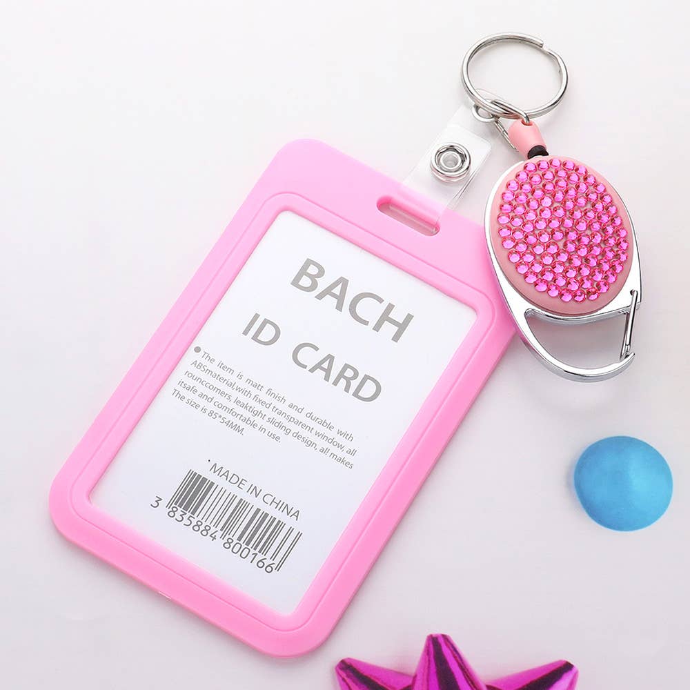 Sensibling Corp. - Wholesale Card Holder - Women's - Bling Studded Tag Pointed Retractable ID Card Holder6