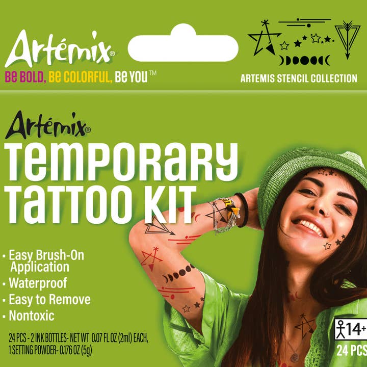 Kit de tatouage temporaire Artémix 24 pièces : Artemis pour la vente par Artemix Body Art