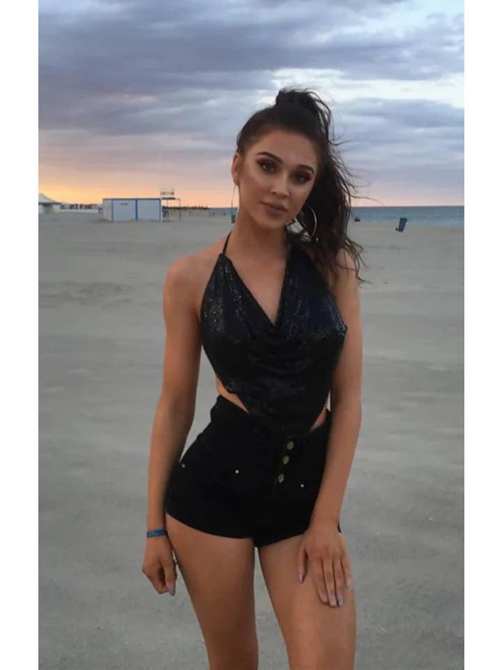 Black Chainmail Halter Neck Top - Lucetta for wholesale on Faire