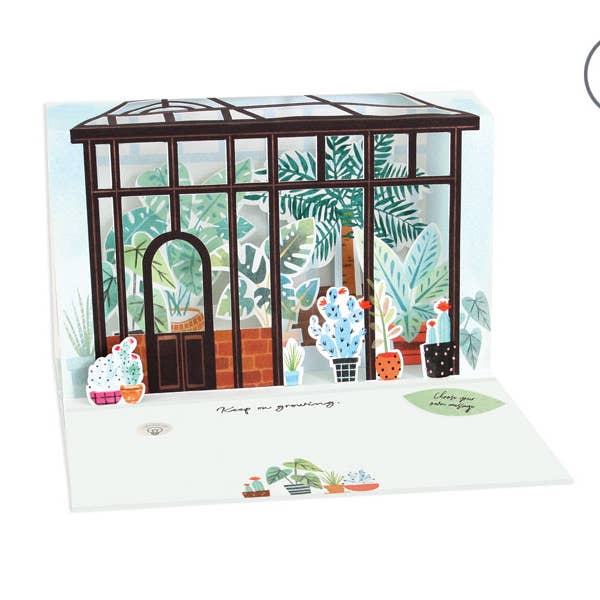 Greenhouse Shadowbox Pop-Up Card for wholesale by Up With Paper