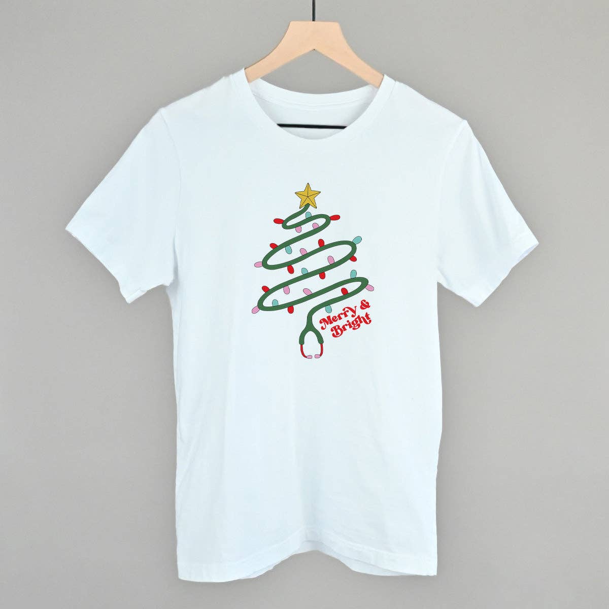 Ivy + Cloth - Wholesale Screen Printed T-Shirt - Women's - Merry & Bright Stethoscope2