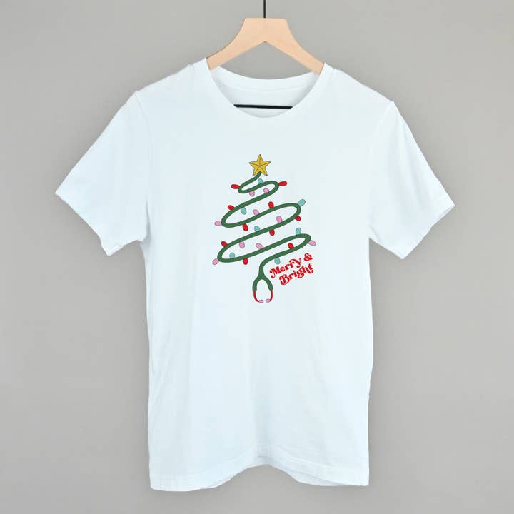 Ivy + Cloth - Wholesale Screen Printed T-Shirt - Women's - Merry & Bright Stethoscope2