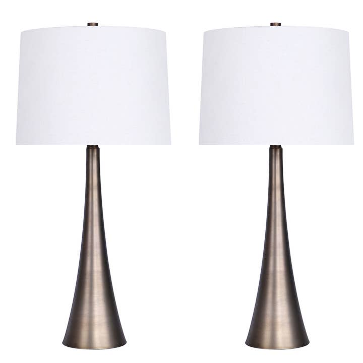 LumiSource and Grandview Gallery - Wholesale Accent/Desk Lamp - 29.5" Diana Metal Table Lamps Linen Shades (Set of 2)