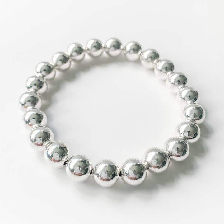 Bella Signature Perlenarmband aus Sterlingsilber, 8 mm für den Großhandel von Bella Rose & Co