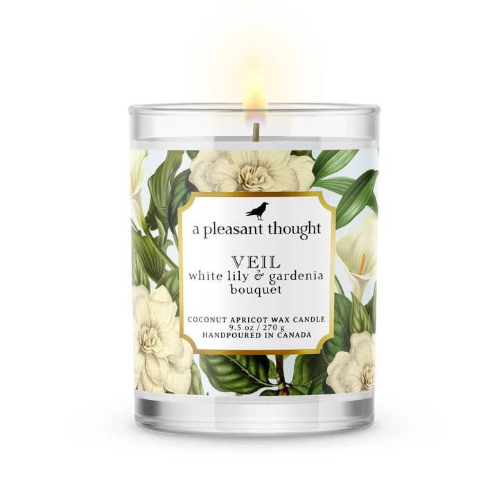 A Pleasant Thought - Wholesale Jar/Filled Candle - VEIL | WHITE LILY & GARDENIA BOUQUET | CANDLE