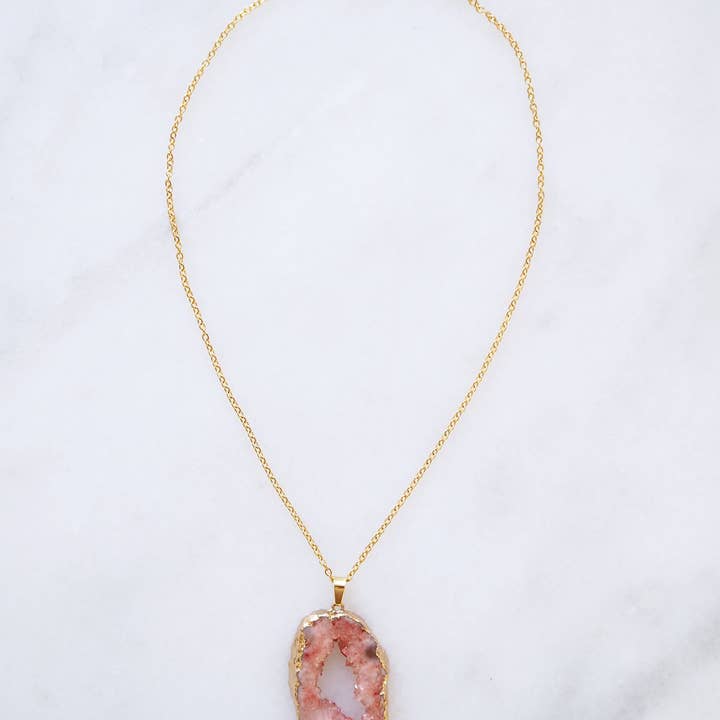Tuuli Stones - Wholesale Pendant/Charm Necklace - Coral Druzy Sprinkle Necklace for Vitality & Joy2