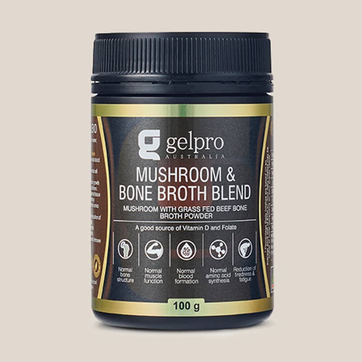 Dehydrated Beef Bone Broth with Mushroom - 100grams for wholesale by Gelpro Australia