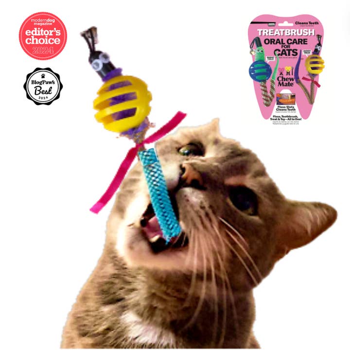 ChewMate™ Pet Oral Care and Wellness - Wholesale Pet Chew Toy - Dog - Cat Ball TREATBRUSH Wholesale Doubles Faire1