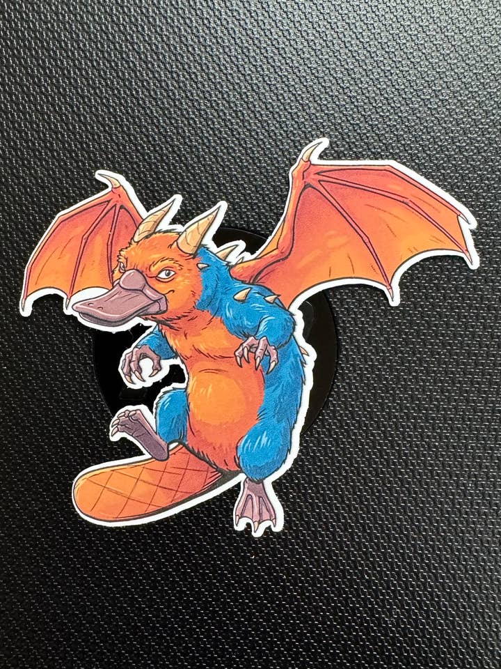 Duck Billed Dragon Sticker for wholesale by thegloomycottage