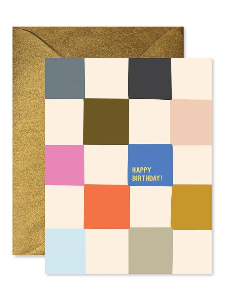 Checkerboard Birthday Greeting Card for wholesale by Ginger P. Designs