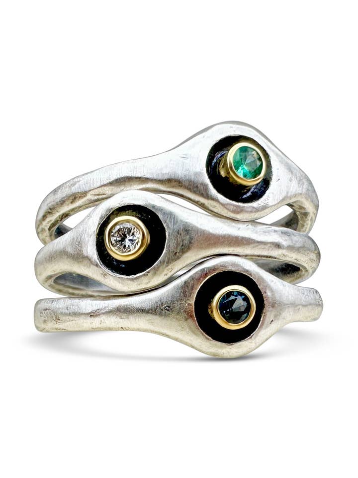 Mixed Metal Dip Stackers- sold individually for wholesale by Austin Titus Studio