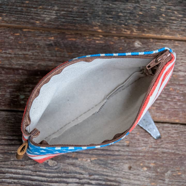 In Blue Handmade - Wholesale Pencil case/pouch - Bruce | Hand printed MEDIUM Canvas Pouch4