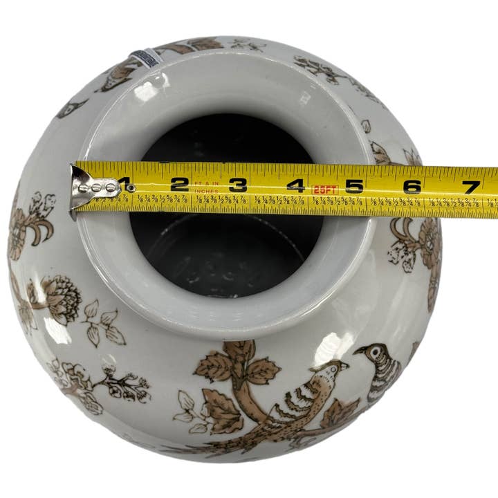 Galt International Company – Engroshandel Vase – Brun keramisk chinoiserie vase 10"3