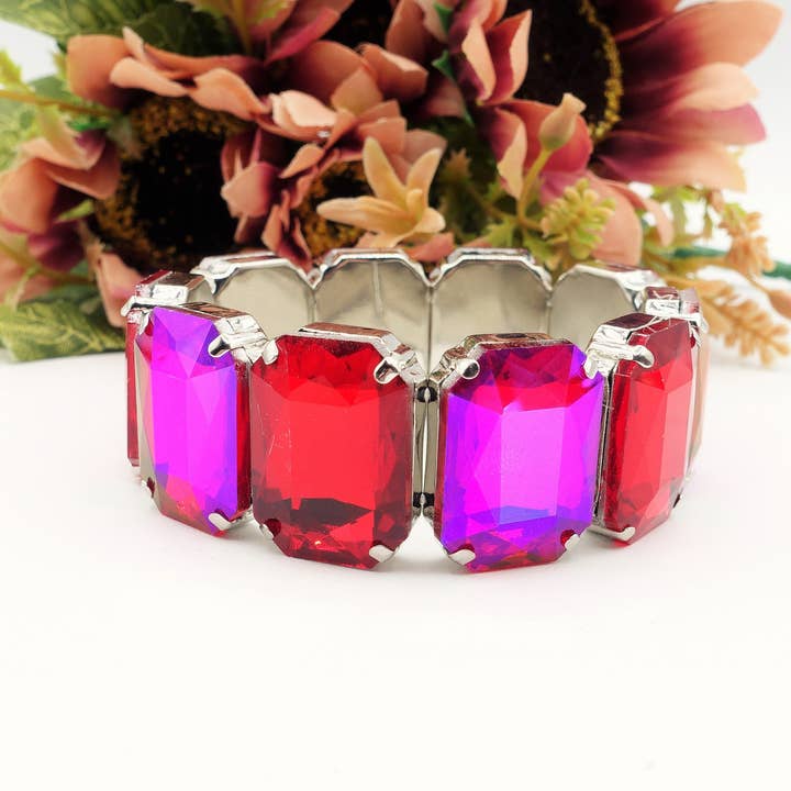 Daemon srls - Wholesale Bangle Bracelet - MARGOT LUXE - Bracciale elasticizzato con pietre sfaccettate -luce colection4