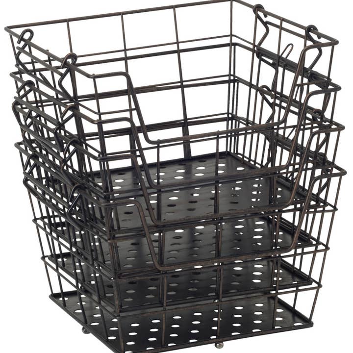 Fitz and Floyd® Mikasa® Pfaltzgraff® - Wholesale Basket - Mikasa Grmt Bscs Ferme 4 Tier Market Basket Black Open Stock