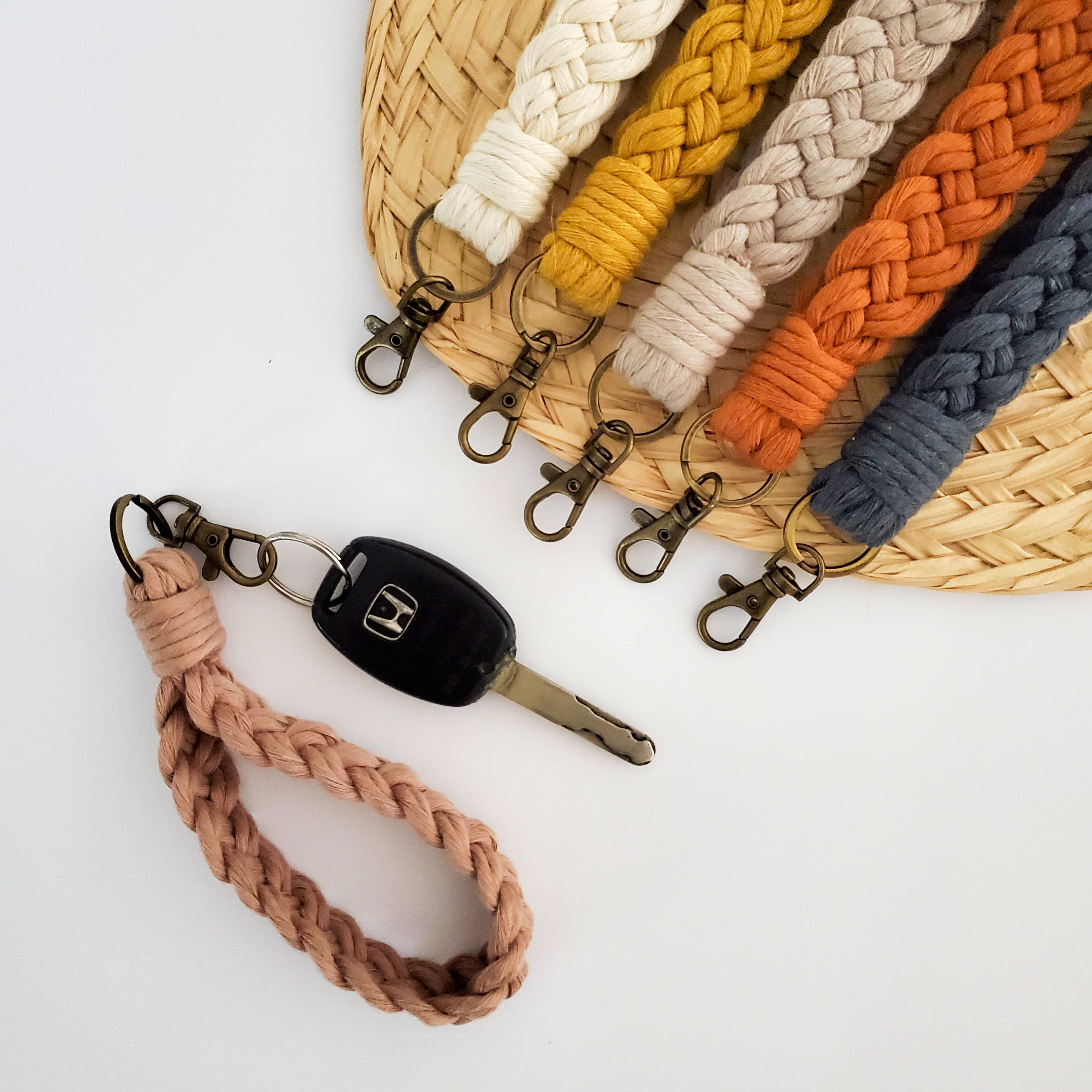 Under The Pines Goods – wholesale Keychain – Women's – Braided Macrame Wristlet Keychain1