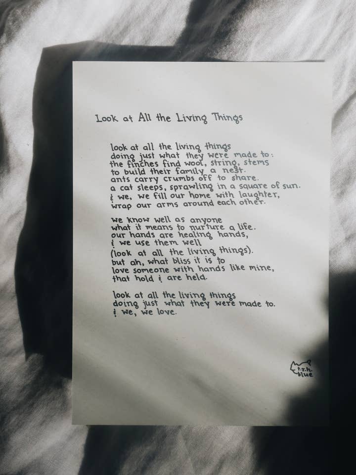 Look at All the Living Things // Poem for wholesale by NOTESONTHEWAY