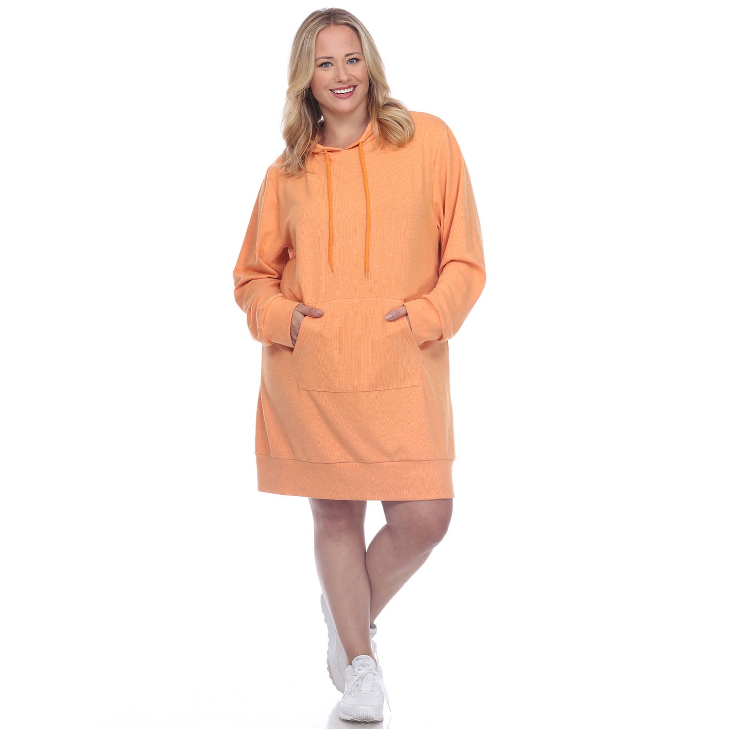 WHITE MARK – wholesale Dress – Women's – Plus Size Hoodie Sweatshirt Dress16