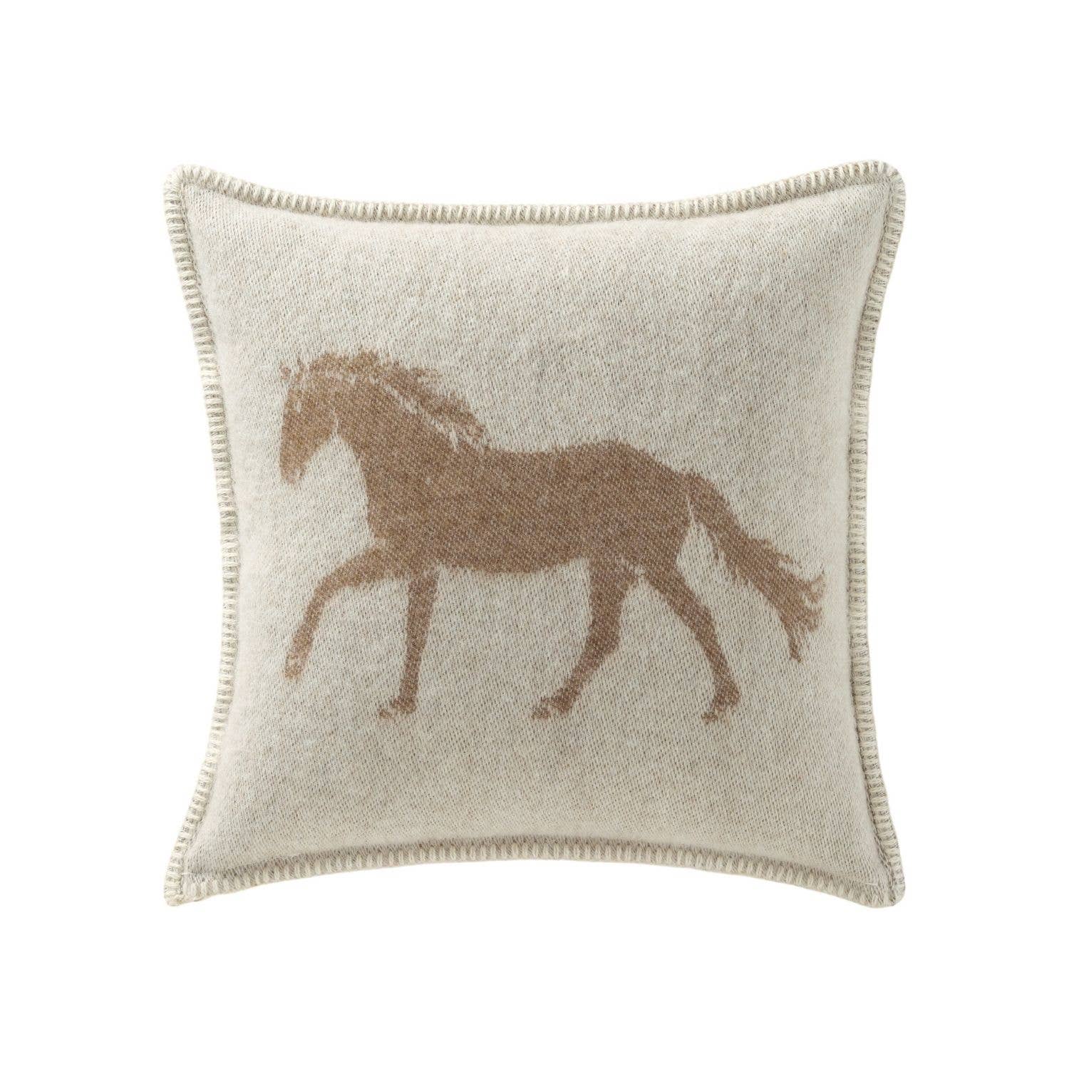 JJ Textile - Wholesale Throw Pillow Cover - Horse Brown Wool Cushion1