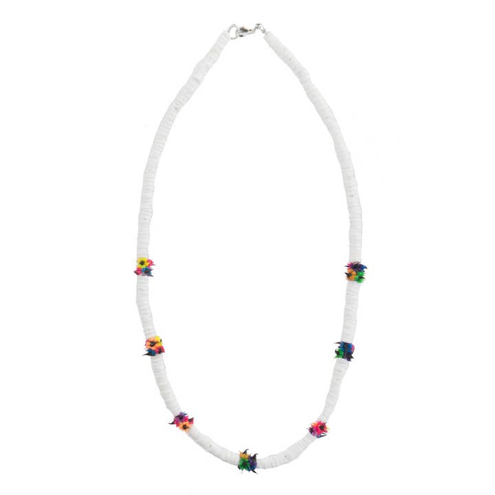 Natalia - Wholesale Beaded/Pearl Necklace - Puka Shell Necklace for Women Multi Spiky Beads - 17"