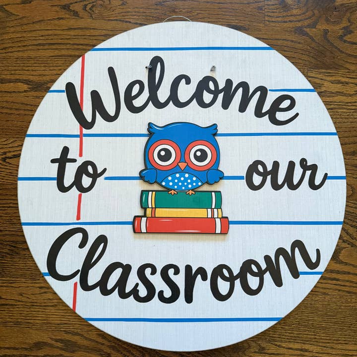 Sage Hibou Insert de Porte pour la Rentrée Scolaire pour la vente par Birch and Boulder LLC