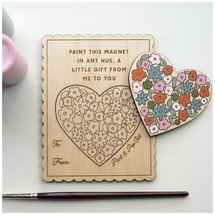 Valentine's Adult Paint and Pop Out Heart Galentine Gift for wholesale by Etchedoccasionsshop
