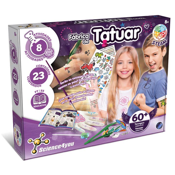 Science4you – wholesale Leksaksset - Barn – Tattoo Factory - Leksak, Spel för barn (på 7 språk)7