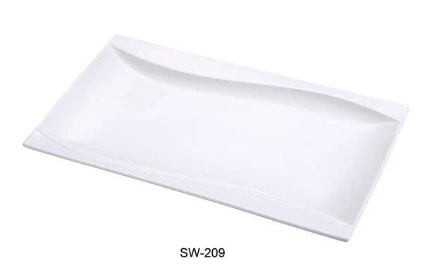 EcoQuality - Wholesale Dinner Plate - 9" x 6 1/4" Rectangular Plate Porcelain White0