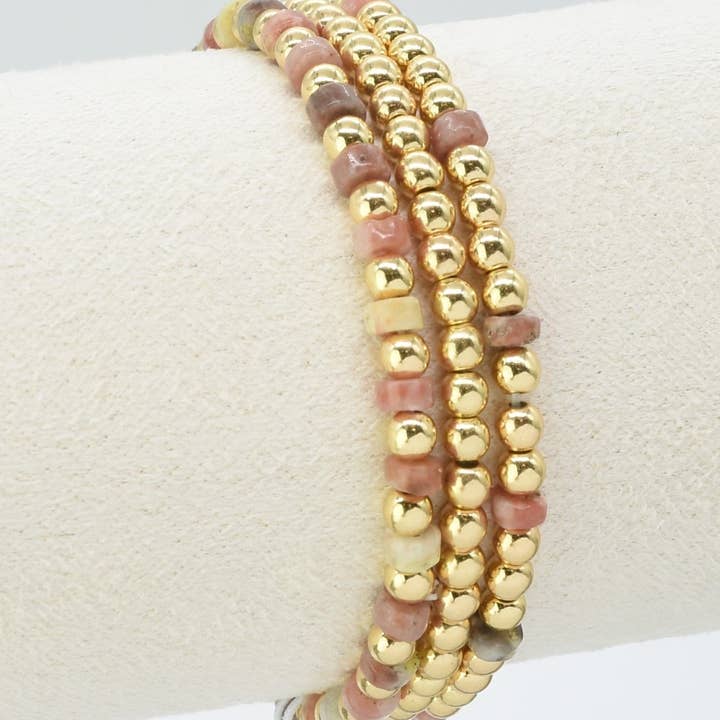 MiMi Wholesale - Wholesale Beaded Bracelet - CB2240 4mm 3pcs CCB, Semi Precious Bracelet2