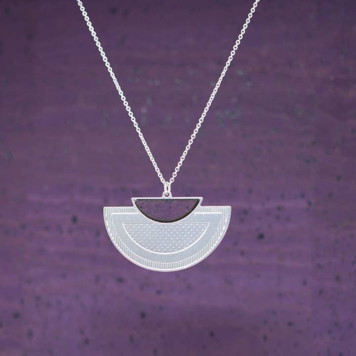 Collier SUNSET VIOLETTA argenté pour la vente par Little Etincelle
