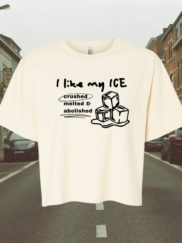 Fundraiser Anti-ICE I Like My Ice Crushed Mid Crop Tee for wholesale by Uncommon Wild