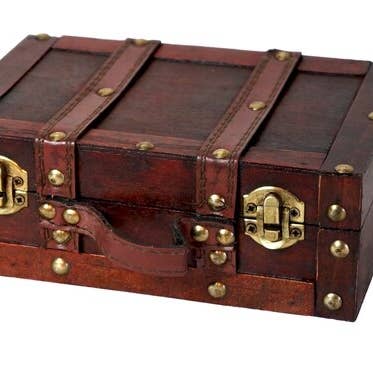 Quickway Imports - Venta al por mayor Cajas decorativas - Mini maleta antigua decorativa con correas1
