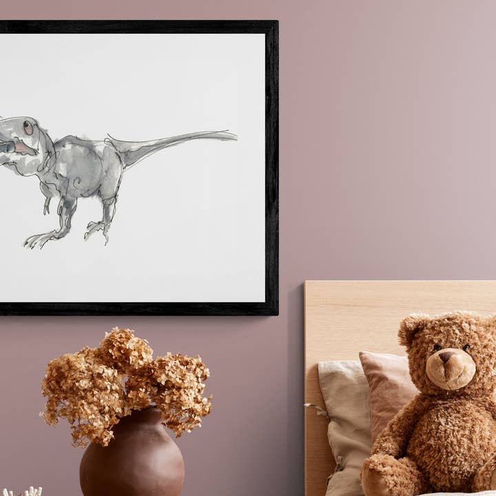 Inramad utskrift Trevor T-Rex för wholesale av Wendy Laverick