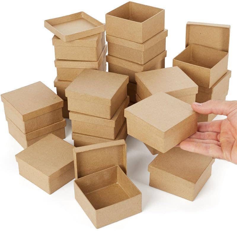 Factory Direct Craft – wholesale Gift box – Premade Square Paper Mache Box - 3-1/8" x 3-1/8" x 1-1/2"2