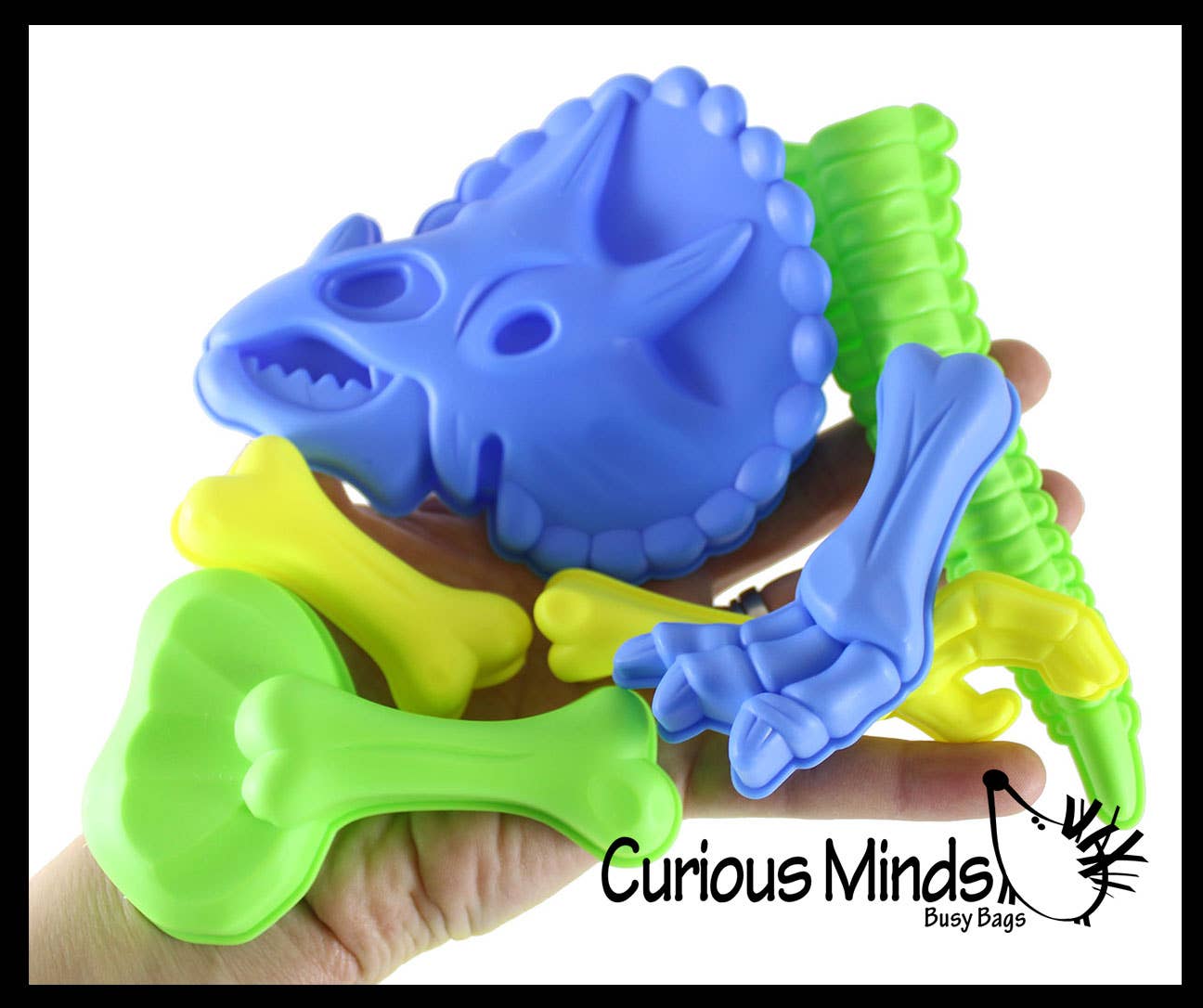 Curious Minds Toys - Wholesale Toy Set - Kids - 21 Piece Dinosaur Bones Sand Mold Beach Set - Sand Castle2
