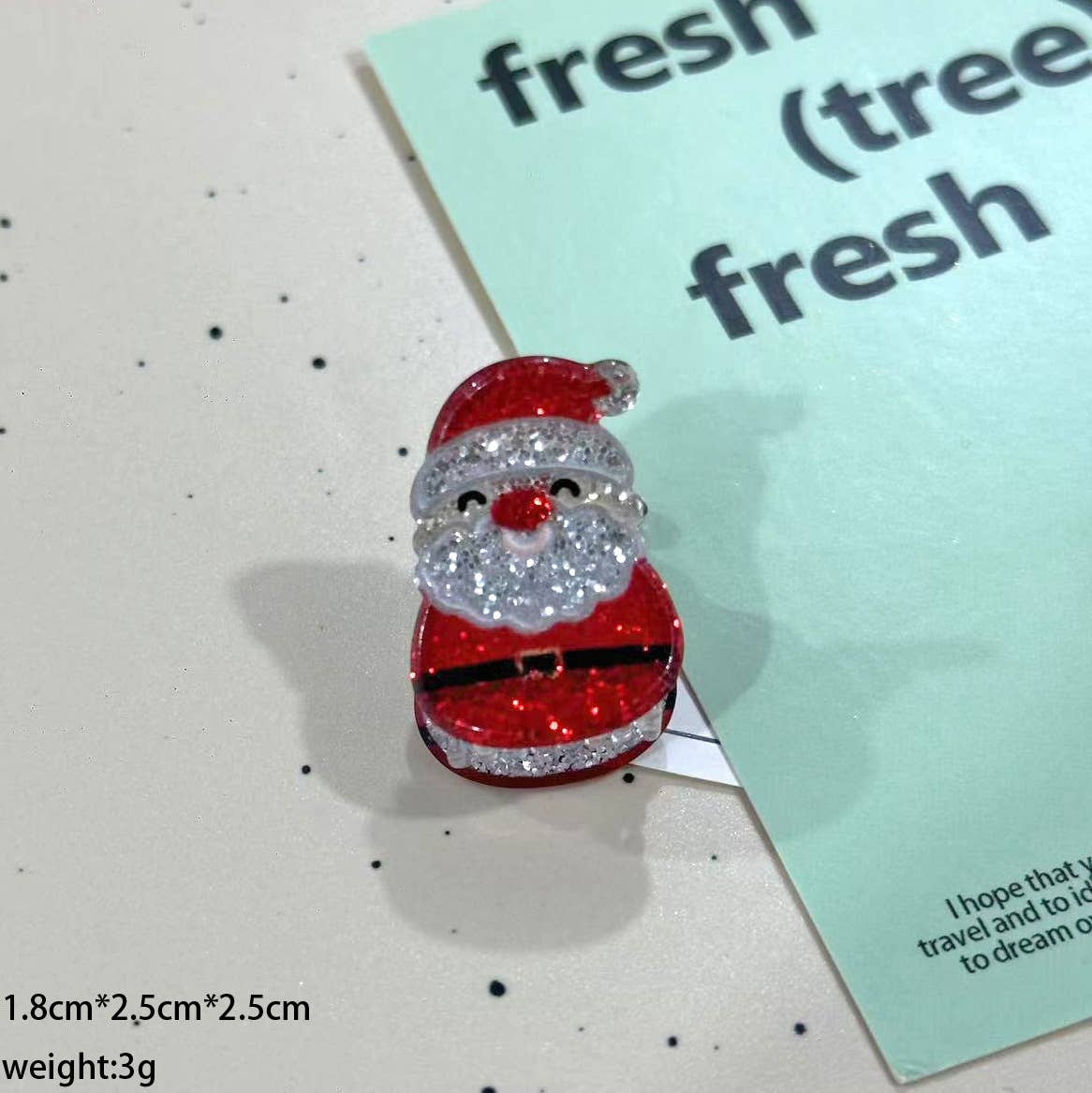 SoapElenGlen - Vente Pince à cheveux – femme - Pince à cheveux Père Noël et arbre scintillants, pince à griffes inspirée de Noël1