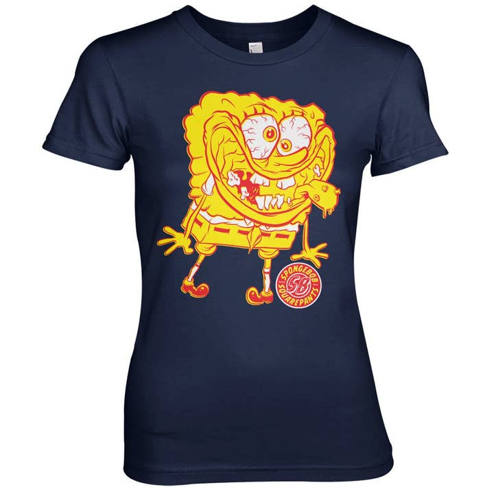 Hybris Production AB – Großhandel T-Shirt mit Siebdruck – Damen – SpongeBob Schwammkopf - Seltsames Girly T-Shirt1