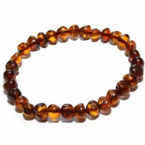 Adult Brandy Snap Cognac Baltic Amber Stretch Bracelet for wholesale by Love Amber x