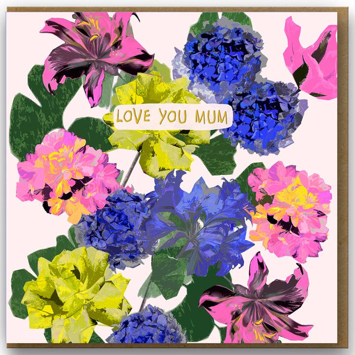 Love You Mum, Mother's Day or Birthday Card for wholesale by Sally Scaffardi Design