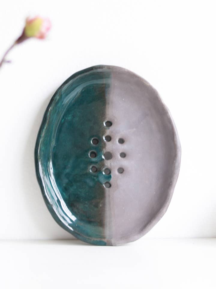 handmade ceramic soap dish for wholesale by Poca Ceramics