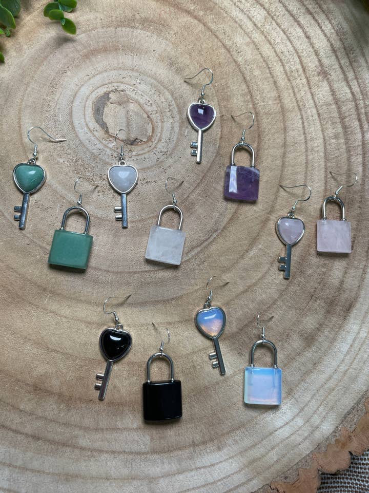 Pendientes de Corazón de Cristal con Relicario para venta al por mayor de Copper Ashes