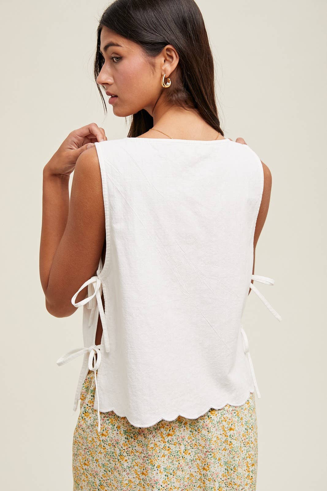 Wishlist Apparel - Wholesale Tank Top - Women's - COTTON TANK TOP WITH SIDE TIES / WL25-102437