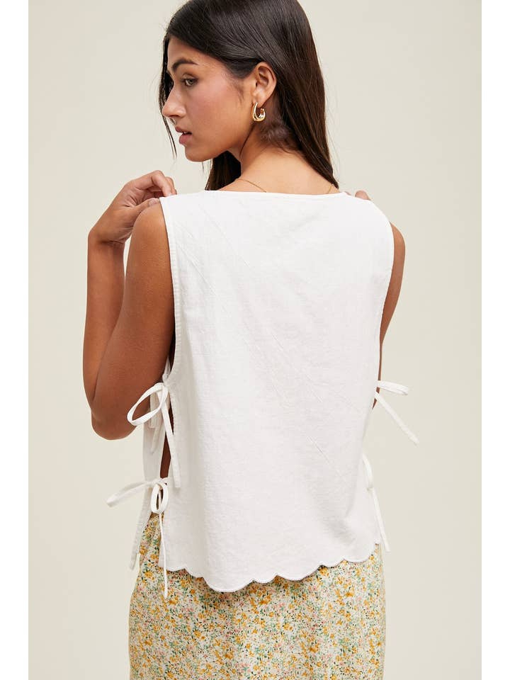 Wishlist Apparel - Wholesale Tank Top - Women's - COTTON TANK TOP WITH SIDE TIES / WL25-102437