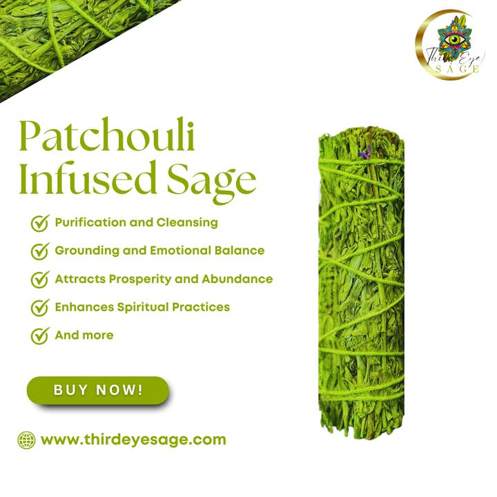 Patchouli Infused White Sage Smudge Sticks Bundle for wholesale by Third Eye Sage