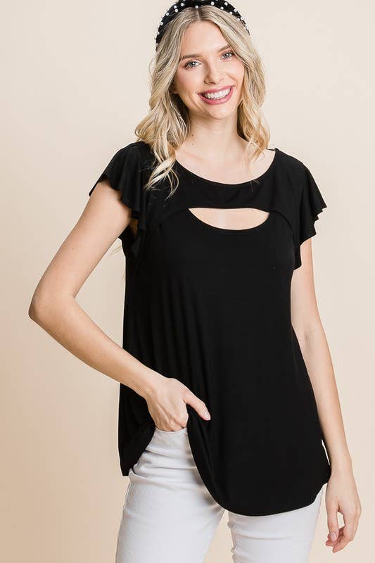 Emerald Collection - Vendita all'ingrosso Tunica - Donna - ETK-8465 Top con maniche a campana in jersey tinta unita26