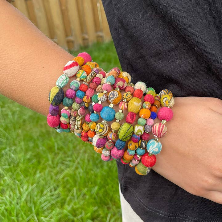 WorldFinds - Wholesale Beaded Bracelet - Kantha Poetic Bracelet3