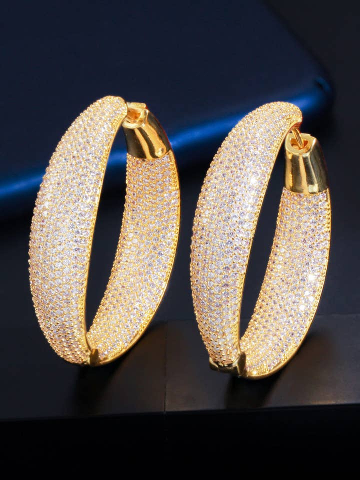 Creolen mit Zirkonia E7228 für den Großhandel von Ole