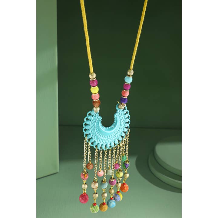 Abstract Beaded Pendant Necklace for wholesale on Faire