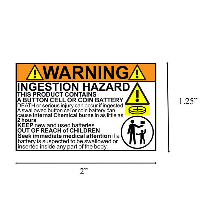 Blinkee.com, LLC – wholesale Klistermärke – Reece's Law Compliant Button Battery Varningsklistermärken