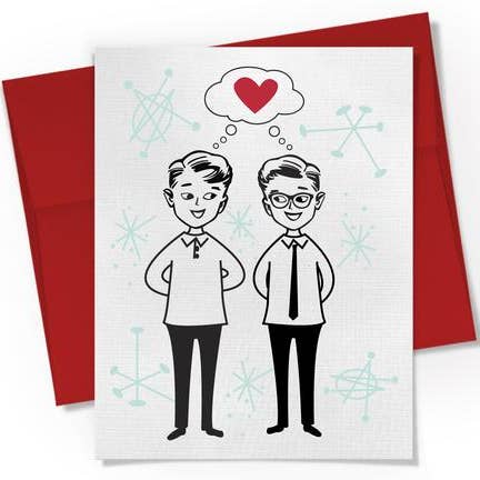 Gay Couple In Love Card for wholesale by Beckamade